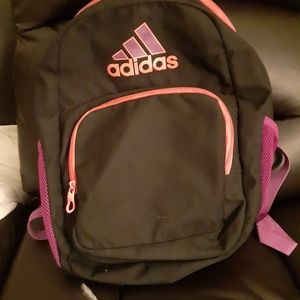 Black Adidas Backpack with Purple Pink and Orange